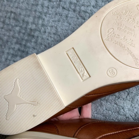 PIKOLINO'S Warm Brown Soft Leather Almond Toe Mules 39/8.5 Slip On 39/ - Picture 7 of 9